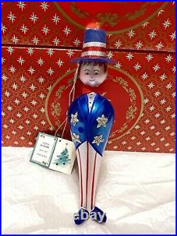 Soffieria De Carlini Christmas Ornament Uncle Sam Patriotic NEW