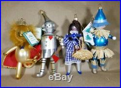 Soffieria De Carlini Italian Christmas Ornaments Wizard Of Oz, Set of 4