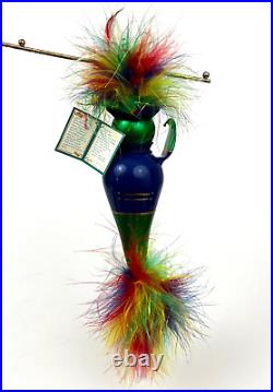 Soffieria De Carlini Italian Feather Lace Glass Pirate Parrot Xmas Ornament NWT