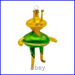 Soffieria De Carlini Italy Spaceman Alien Blown Glass Christmas Ornament RARE