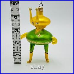 Soffieria De Carlini Italy Spaceman Alien Blown Glass Christmas Ornament RARE