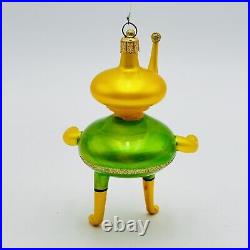 Soffieria De Carlini Italy Spaceman Alien Blown Glass Christmas Ornament RARE