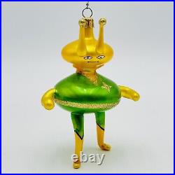 Soffieria De Carlini Italy Spaceman Alien Blown Glass Christmas Ornament RARE