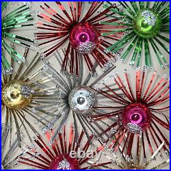 Starburst Mercury Glass Tinsel Foil Tie On Christmas Ornament Atomic Chenille 12