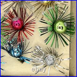 Starburst Mercury Glass Tinsel Foil Tie On Christmas Ornament Atomic Chenille 12
