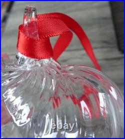 Steuben Crystal Hand Blown Glass Hanging Christmas Ornament Swirl Puffy HEART