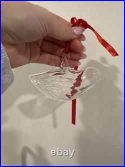 Stueben Glass Dove Christmas Ornament