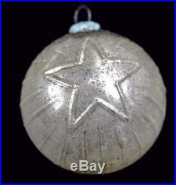 Super Rare Vintage 1940's Occupied Japan Glass Christmas Ornaments Star& Indents