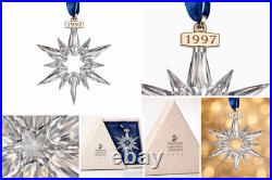 Swarovski 1997 Annual Christmas Ornament Crystal Star Snowflake Retired with Box
