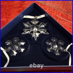 Swarovski 2010 #1041316 Set of 3 Annual Star Christmas ORNAMENTS NMIB with cert