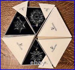 Swarovski Annual Snowflake & Star Ornament Lot 1991-2015 MIB with COA