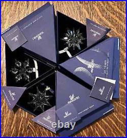 Swarovski Annual Snowflake & Star Ornament Lot 1991-2015 MIB with COA