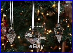 Swarovski Christmas Ornaments (set Of 3) 5223618 Mint Boxed Retired Rare