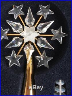 Swarovski Crystal Christmas Tree Topper Star Snowflake Ornament Decoration Gold