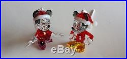 Swarovski Crystal, Set Minnie Mouse and Mickey Mouse Christmas Ornament