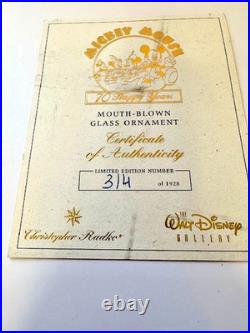 Sweet Christopher Radko Disney Mickey Mouse 70 Happy Years Set of 5 Ornaments