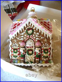 Sweet Savannah Gingerbread House Polish Glass Christmas Ornament