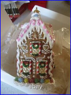 Sweet Savannah Gingerbread House Polish Glass Christmas Ornament