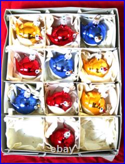 TEN partridges birds glitter mica Christmas Polish Poland handblown ornaments