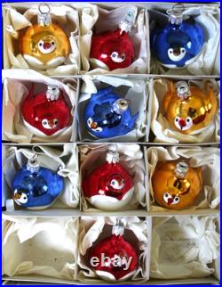 TEN partridges birds glitter mica Christmas Polish Poland handblown ornaments