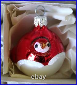TEN partridges birds glitter mica Christmas Polish Poland handblown ornaments