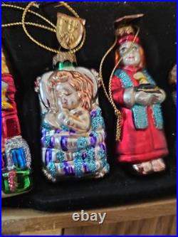THOMAS PACCONI CLASSICS, Inc Blown Glass Ornaments 2004 6 Piece With Wood Crate