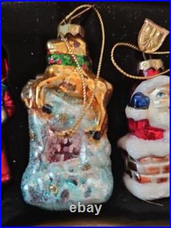 THOMAS PACCONI CLASSICS, Inc Blown Glass Ornaments 2004 6 Piece With Wood Crate