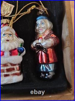THOMAS PACCONI CLASSICS, Inc Blown Glass Ornaments 2004 6 Piece With Wood Crate