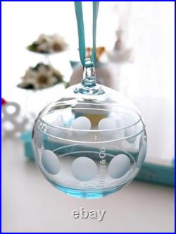 TIFFANY & Co. 2019 Crystal Christmas Ornament Ball 7cm Tiffany Blue Glass TIFFANY & Co. 2019 Crystal Christmas Ornament Ball 7cm Tiffany Blue Glass