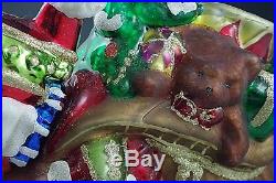 Thomas Pacconi Bear As Santa Claus Handblown Mercury Glass Christmas 13.1/2'