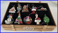 Thomas Pacconi Classics Glass Christmas Ornaments in Wood Storage Box 2006