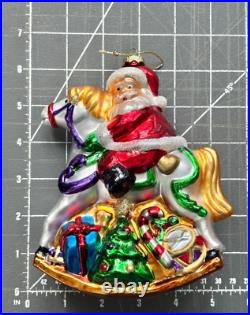 Thomas Pacconi Classics, Inc. 2001 Large Size Santa Blown Glass Xmas Ornaments
