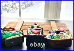 Thomas Pacconi Classics, Inc. 2001 Large Size Santa Blown Glass Xmas Ornaments