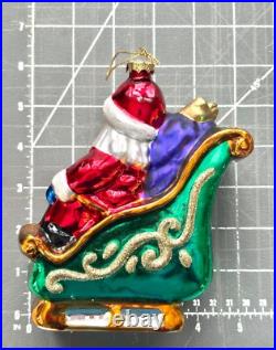 Thomas Pacconi Classics, Inc. 2001 Large Size Santa Blown Glass Xmas Ornaments