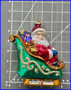 Thomas Pacconi Classics, Inc. 2001 Large Size Santa Blown Glass Xmas Ornaments