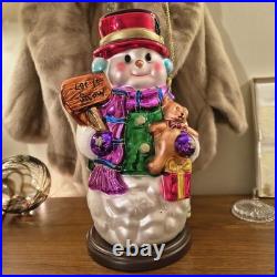 Thomas Pacconi Vintage Glass Large and Medium Snowmen Ornaments