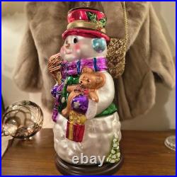 Thomas Pacconi Vintage Glass Large and Medium Snowmen Ornaments