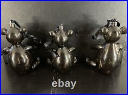 Three Gucci Black Glass Bear Ornaments from Tom Ford Era