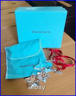 Tiffany & Co. Christmas Ornament Glass Snowflakes Trio Germany 2000 with Box RARE