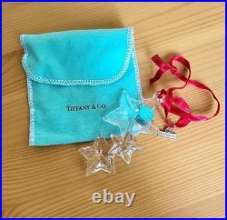 Tiffany & Co. Christmas Ornament Glass Snowflakes Trio Germany 2000 with Box RARE