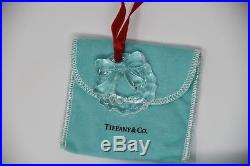 Tiffany & Co. Crystal Christmas Ornament chrystal wreath with bow with Box