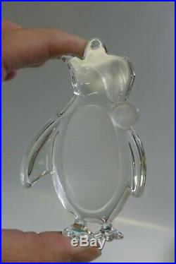 Tiffany & Co. Crystal Penguin Boxed Christmas Ornament Signed