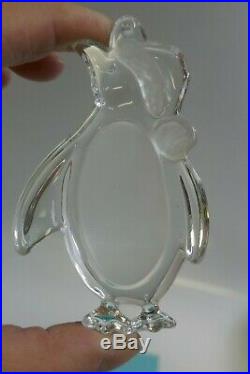 Tiffany & Co. Crystal Penguin Boxed Christmas Ornament Signed