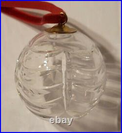 Tiffany & Co Cut Crystal Glass Ball Drape Pattern Christmas Ornament EUC