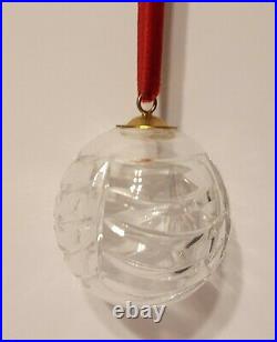Tiffany & Co Cut Crystal Glass Ball Drape Pattern Christmas Ornament EUC