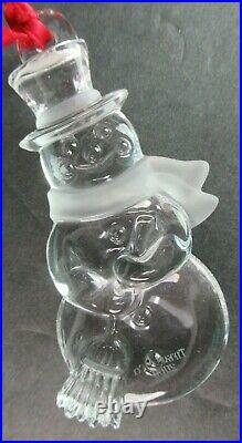 Tiffany & Co. Frosty The Snowman Crystal Ornament 2000 In Orig Box & Pouch