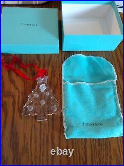 Tiffany & Co Glass Christmas Tree Christmas Ornament Star on Top in box