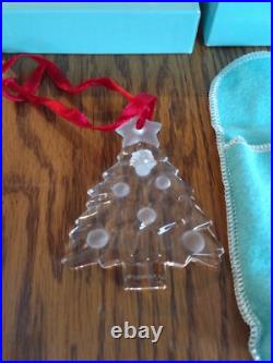 Tiffany & Co Glass Christmas Tree Christmas Ornament Star on Top in box
