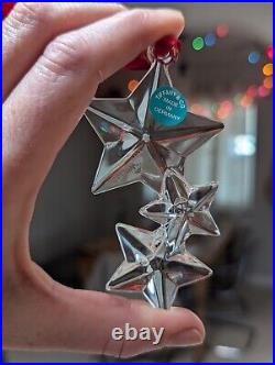 Tiffany & Co. Glass Crystal Christmas Ornament Star Trio Year 2000 RARE