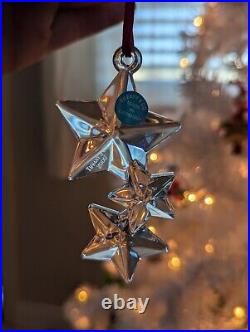 Tiffany & Co. Glass Crystal Christmas Ornament Star Trio Year 2000 RARE